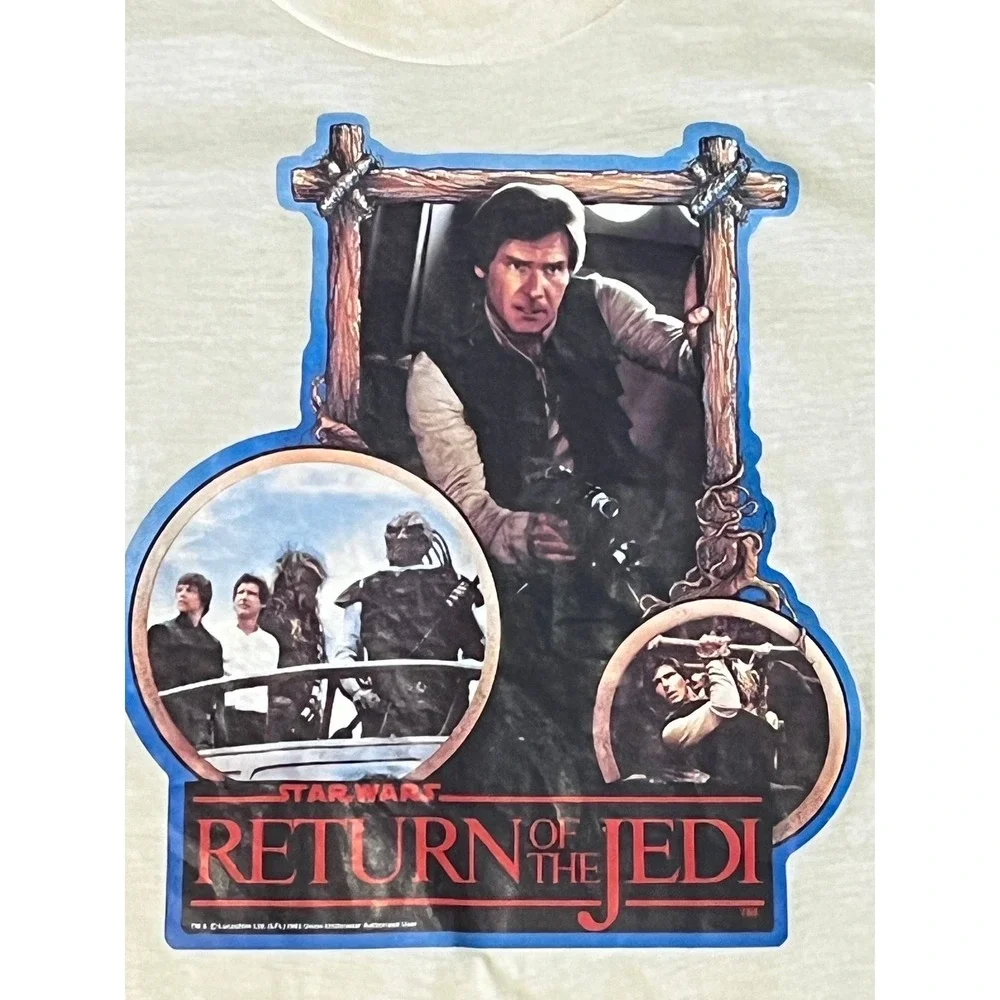 Vintage 1983 Star Wars Shrunken Tee Return of the Jedi Shirt Retro Kidcore - Picture 7 of 11